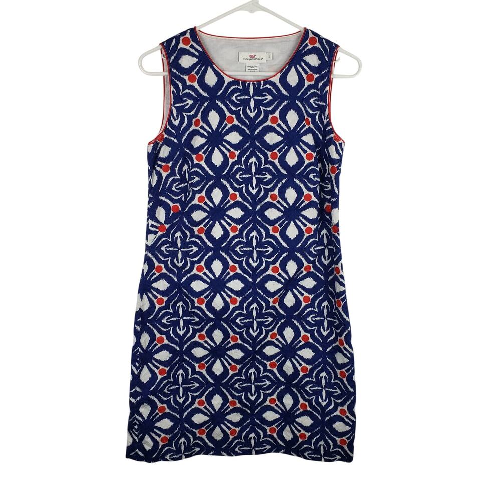 Vineyard Vines Women's 2 Whale Tail Tile Embroidered Dress